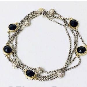 David Yurman Long Onyx Diamond Necklace